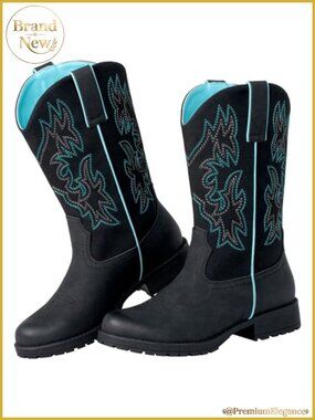 SheSole Women's Western Cowboy Boots Faux Leather Round Toe Slip Resistant Work